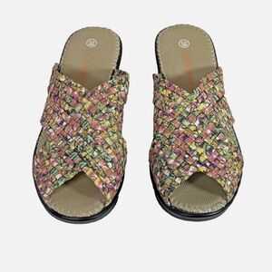 Bernie Mev Multi Color Wedge Sandals Size 9